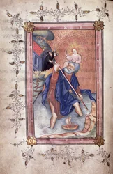 Der heilige Christophorus trägt Christus über einen Fluss